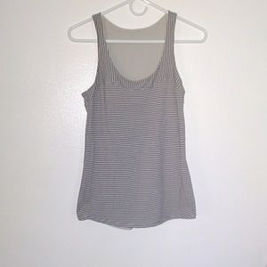 Lululemon gray/white striped tank